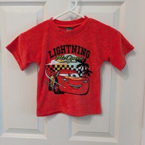 Disney Cars Lightning McQueen Terry Towel Tee Red Size 4T